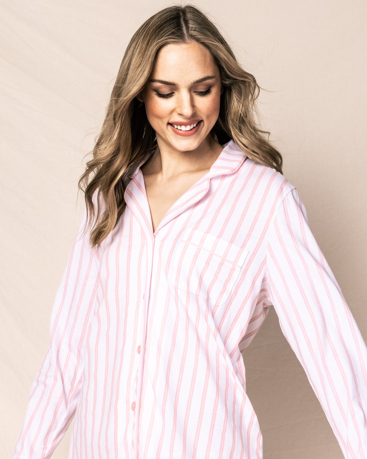 Women’s Luxe Pima Pink Stripe Nightshirt