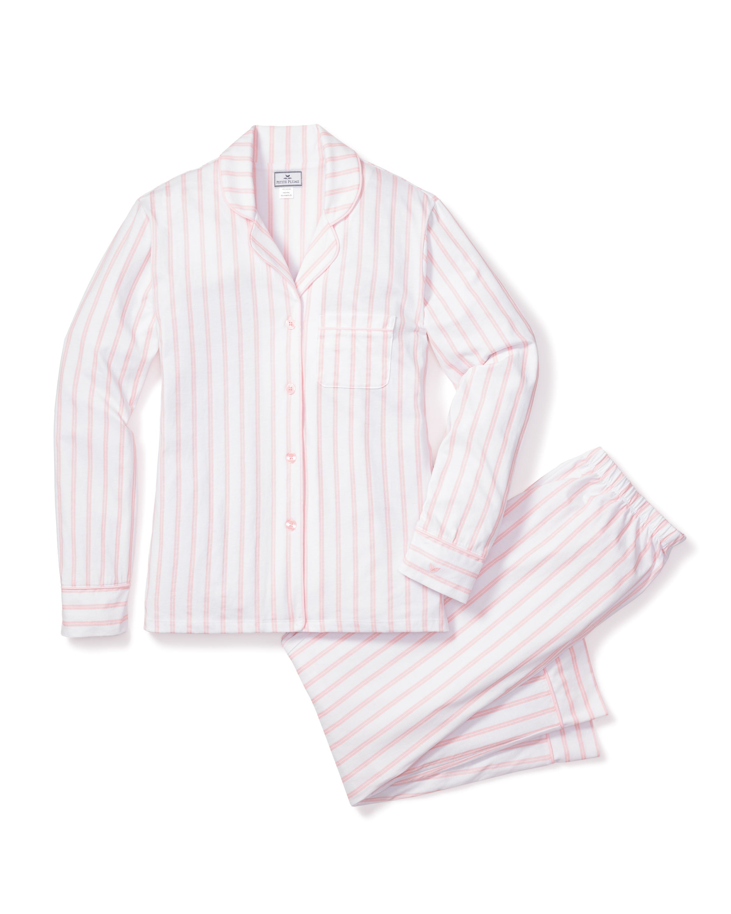 Women’s Luxe Pima Pink Stripe Pajama Set