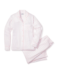 Women’s Luxe Pima Pink Stripe Pajama Set