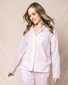 Women’s Luxe Pima Pink Stripe Pajama Set