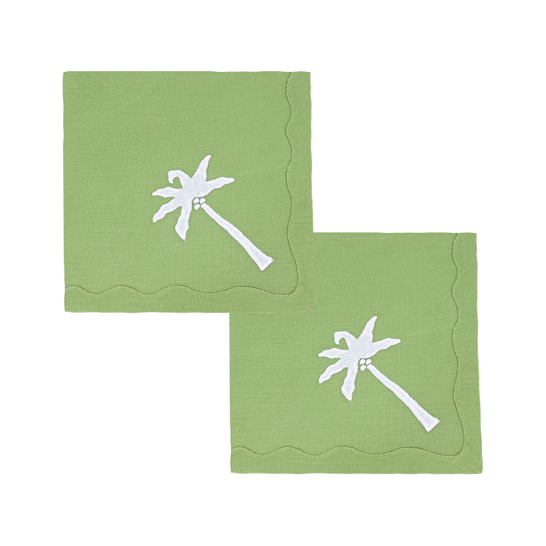 Palm Tree Dinner Napkins in Lime, Set of 2