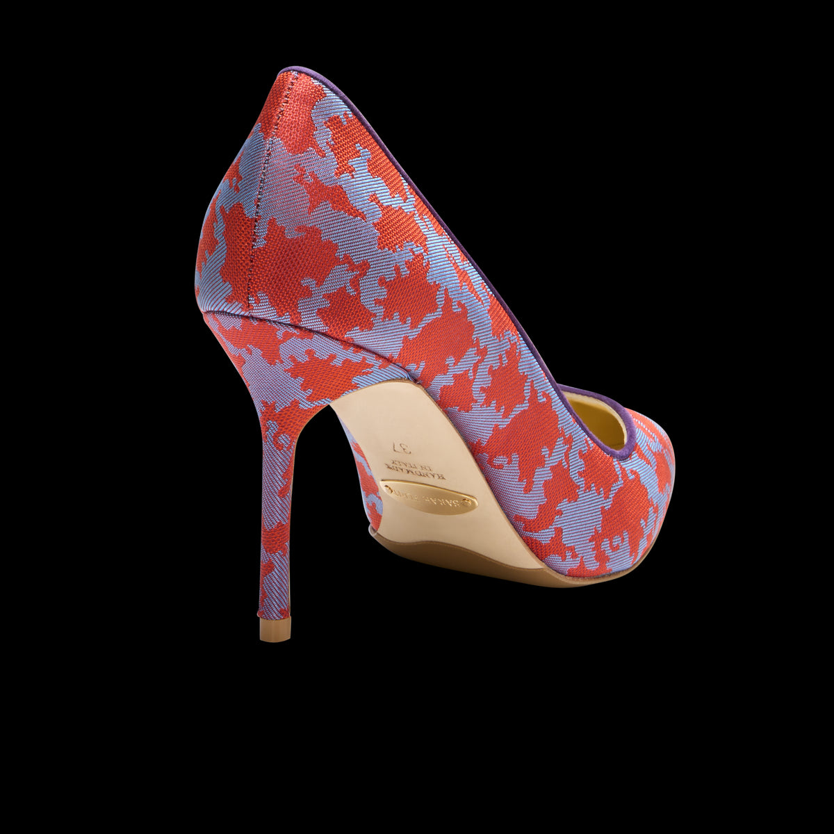 Perfect Pump 85 in Scarlet & Mauve Silk Jacquard