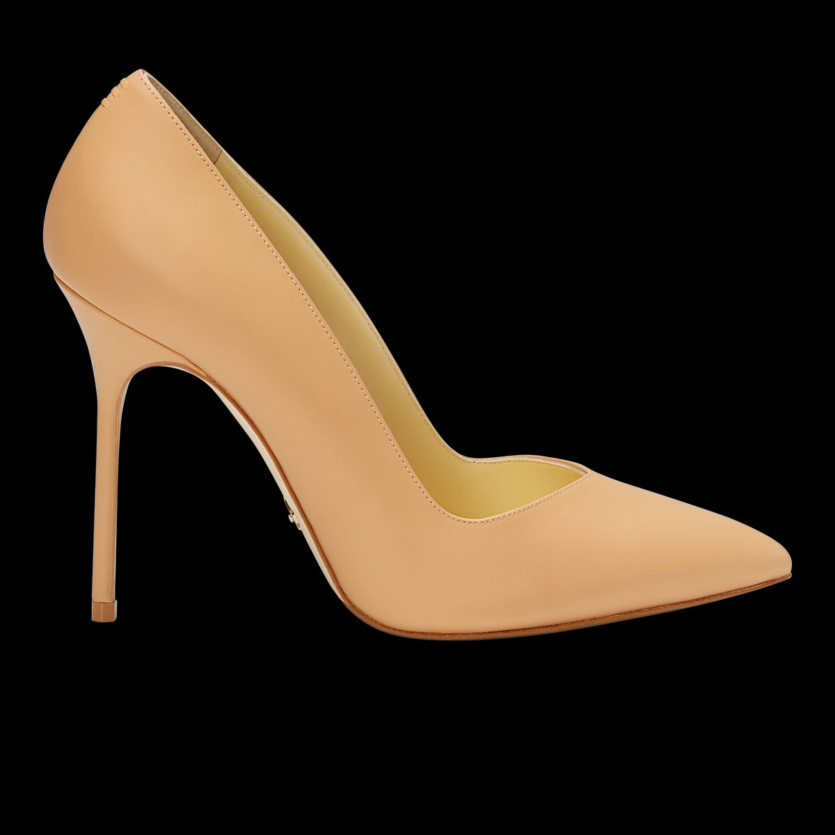 100mm Italian Made Pointed Toe Pump in Sand Calf