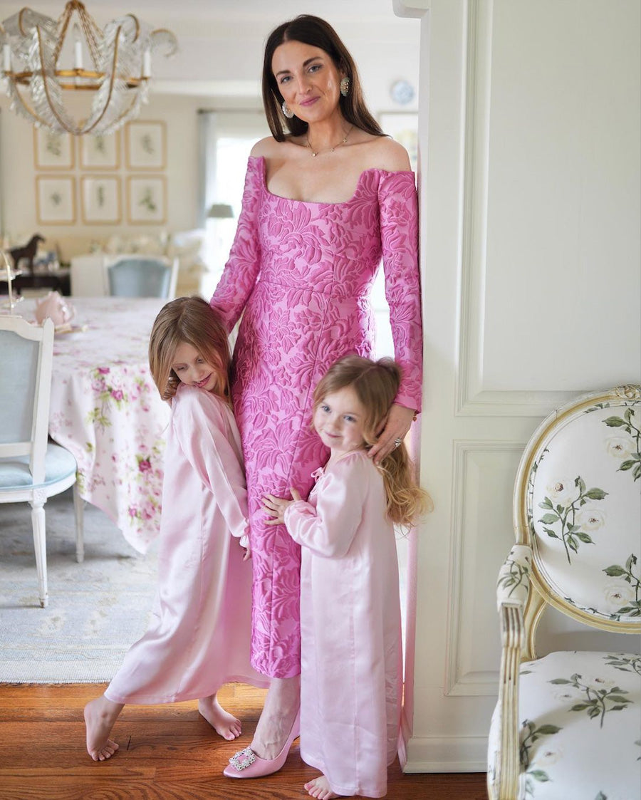 Pink Silk Delphine Nightgown