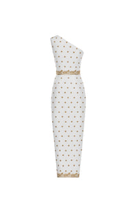 Victoire Tea-Length Dress with Embroidery