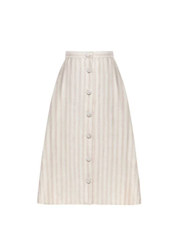 Dorothy Striped Tea-Length Skirt