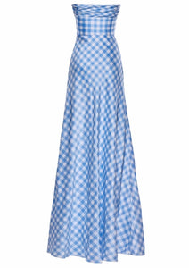 Emilie Cornflower Gingham Gown