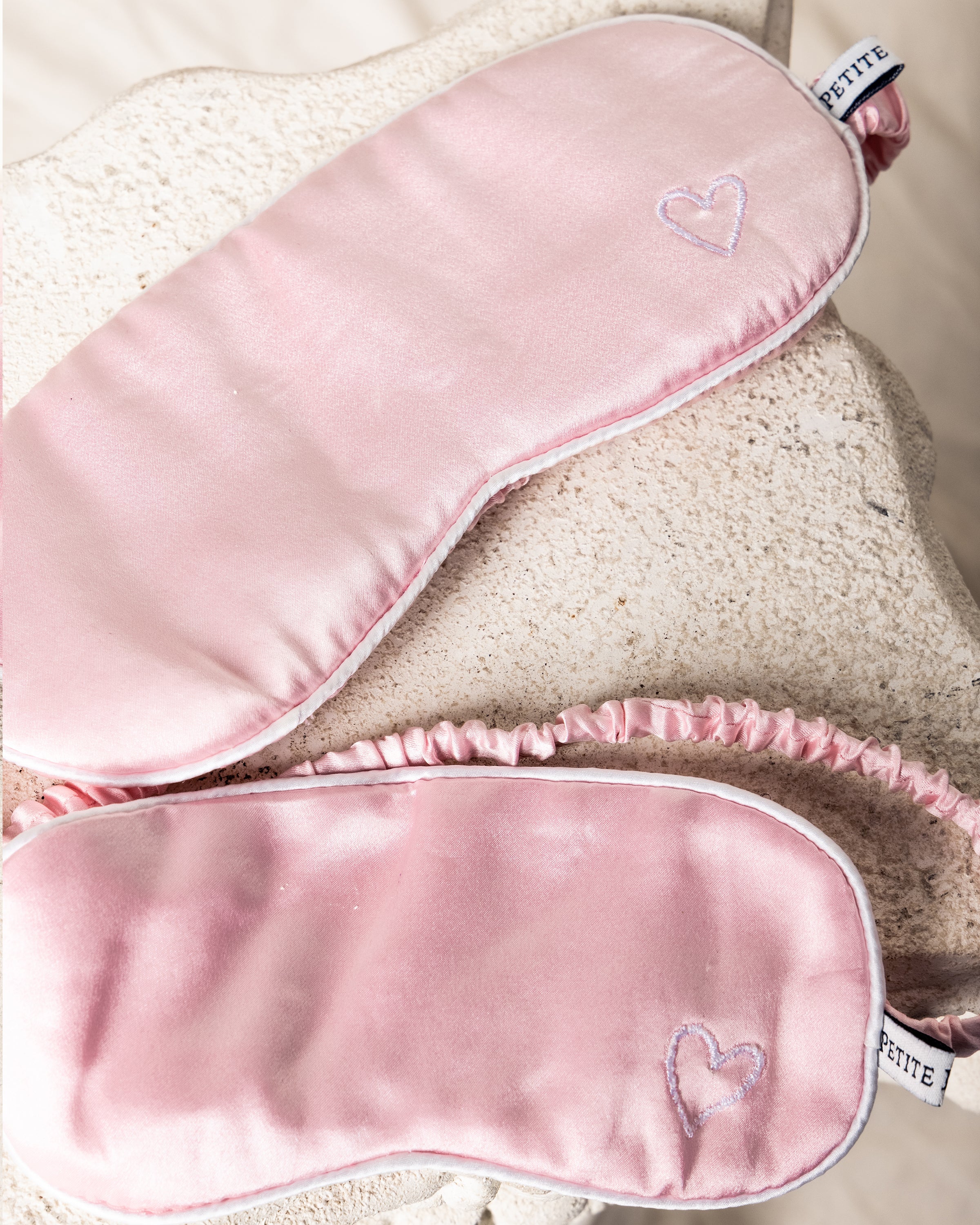 Adult’s Pink Silk Heart Sleep Mask