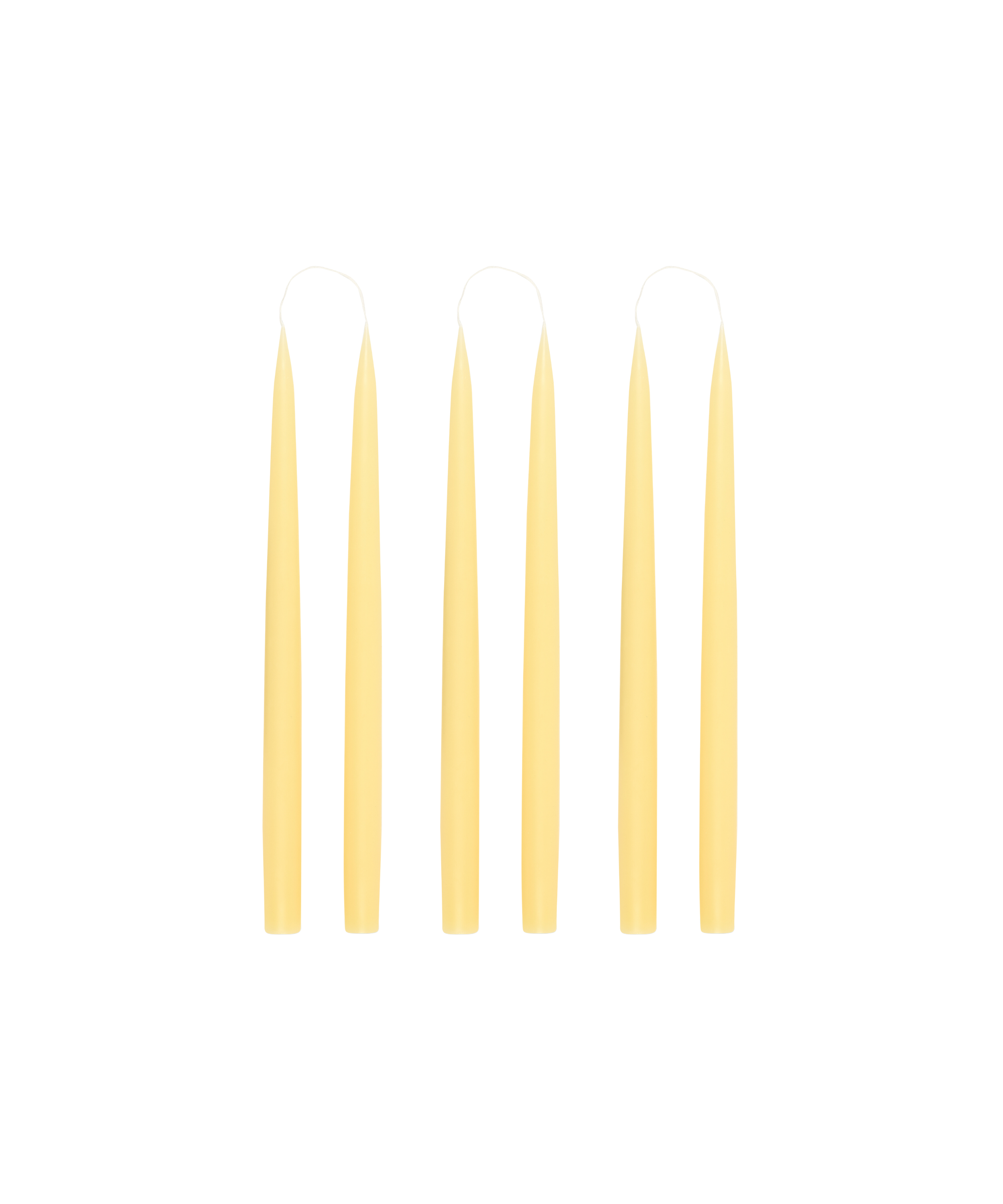 Rebecca Udall Set of 6 35cm Danish Taper Candles, Pastel Yellow