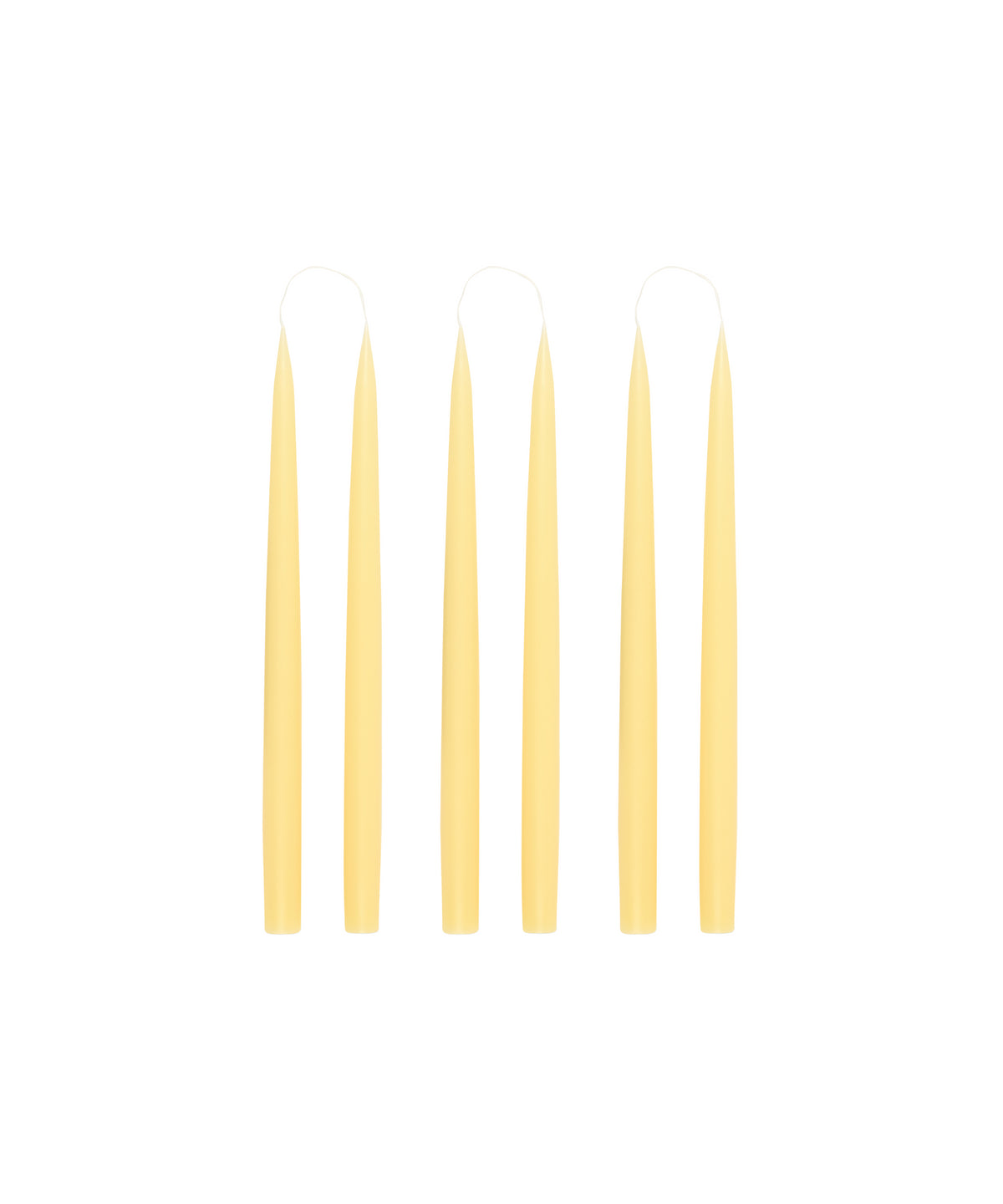 Rebecca Udall Set of 6 35cm Danish Taper Candles, Pastel Yellow