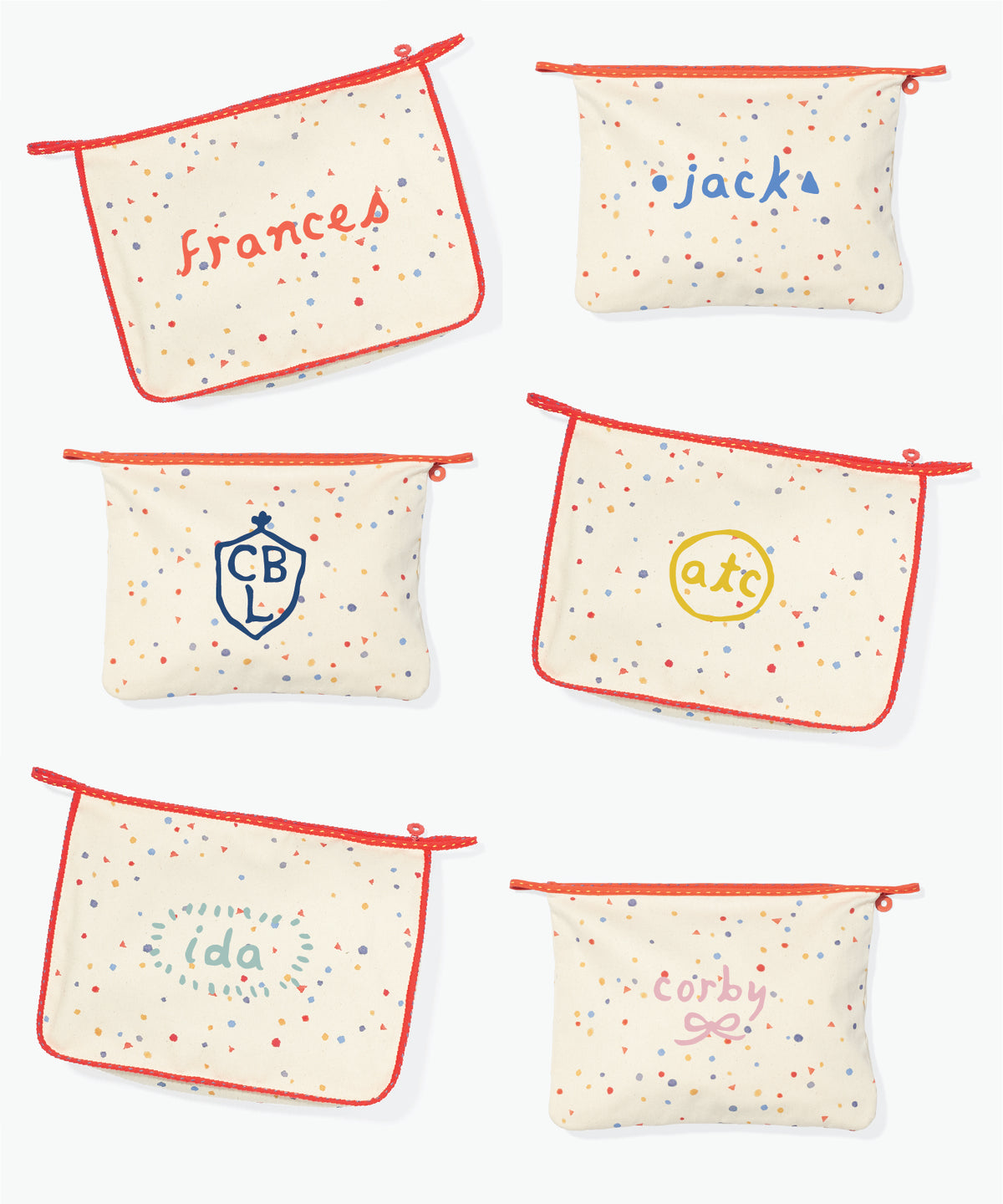 Large Zip Bag in Signature Dot