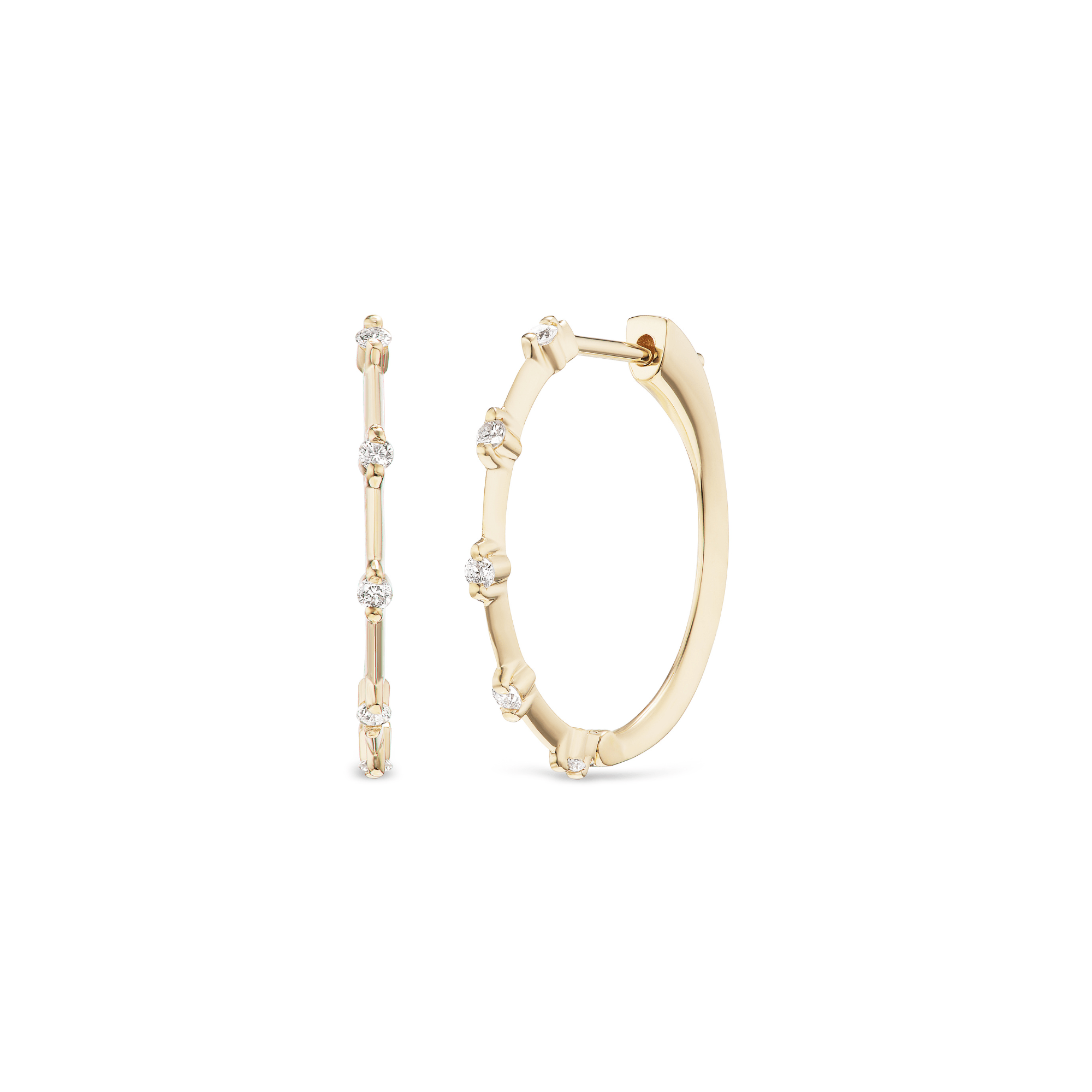 14k gold hoops with diamonds