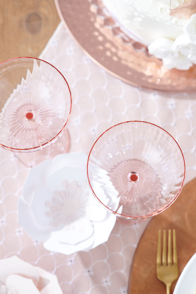 Quinn Optic Rose Coupe Glasses, Set of 2