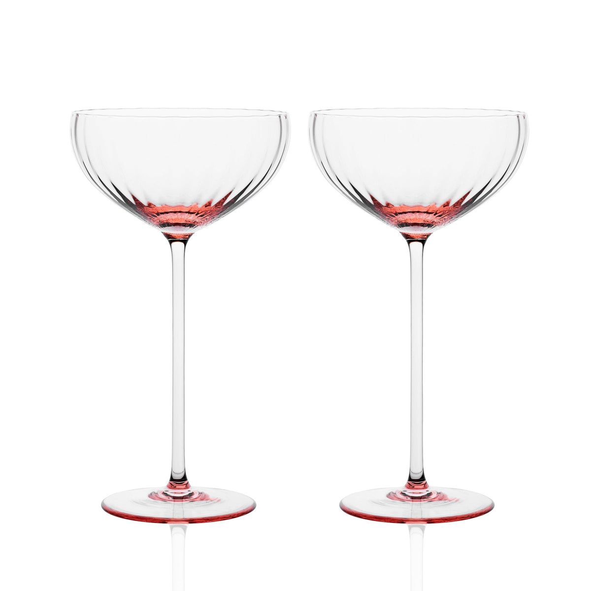 Quinn Rose Coupe Glasses Set of 2 - Caskata