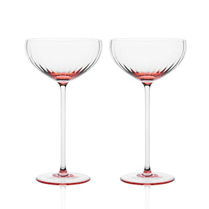 Quinn Rose Coupe Glasses Set of 2 - Caskata