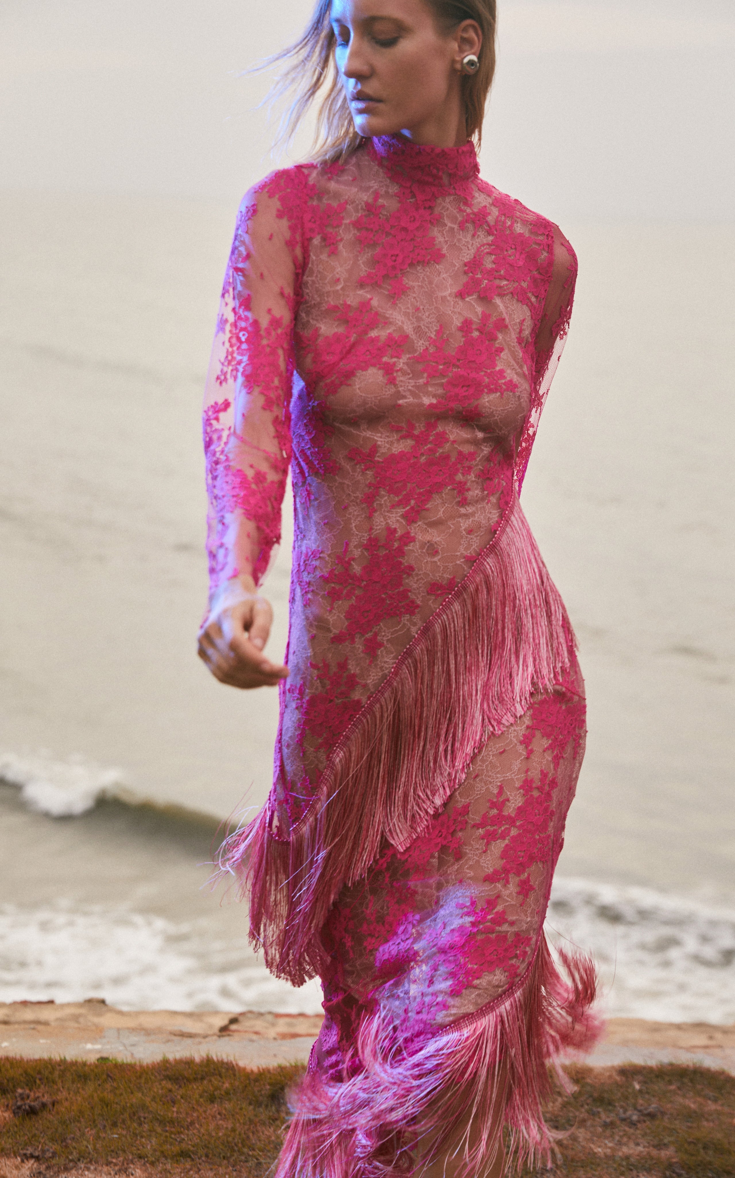 Bolero Fuschia Lace Dress