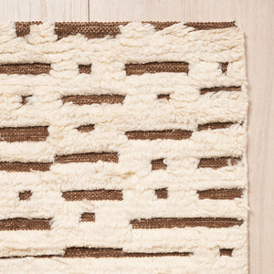 Abstract Ikat Rug in Ivory & Brown