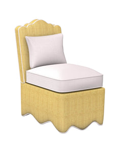 Raffia Scalloped Slipper Chair