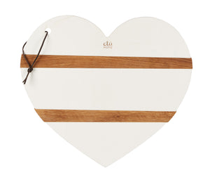 White Mod Heart Charcuterie Board