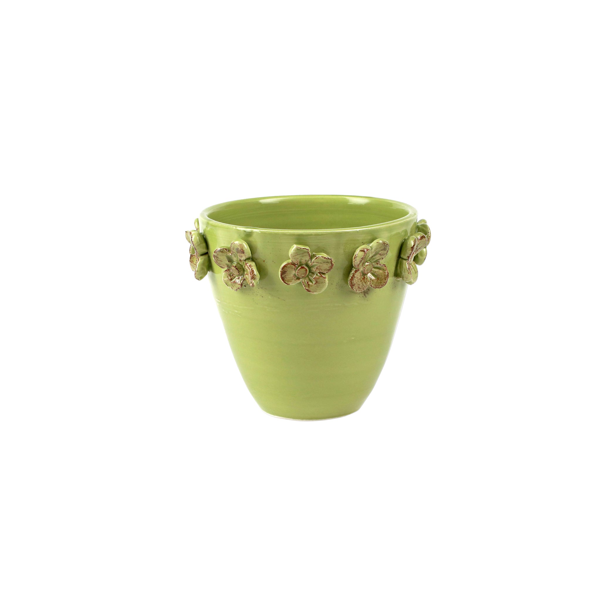 Rustic Garden Pistachio Flower Small Cachepot