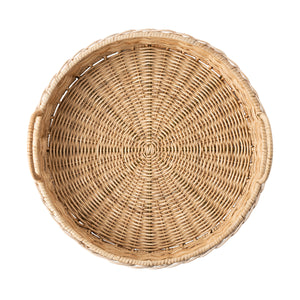 Provence Rattan Whitewash Round Tray