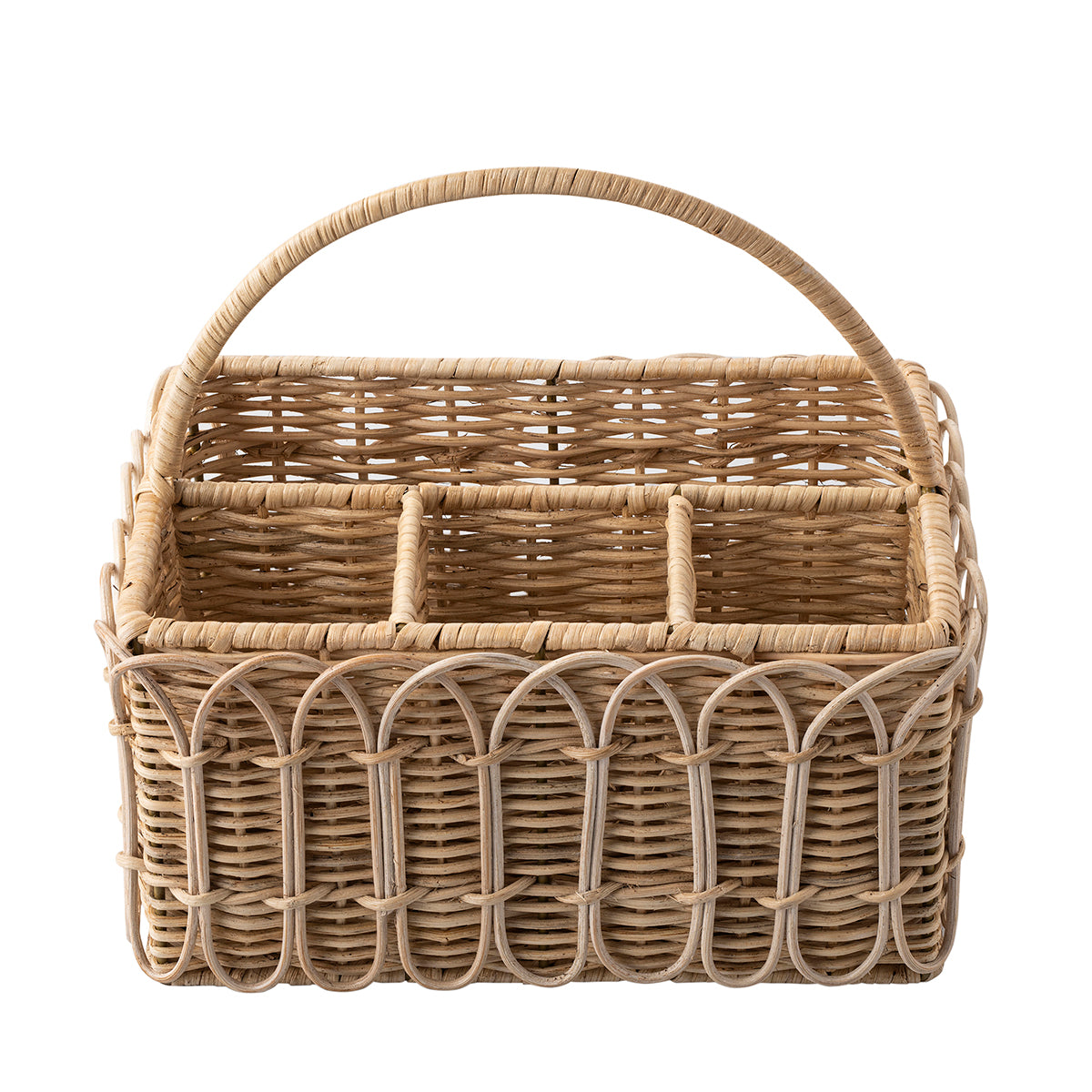 Provence Rattan Whitewash Silverware Caddy