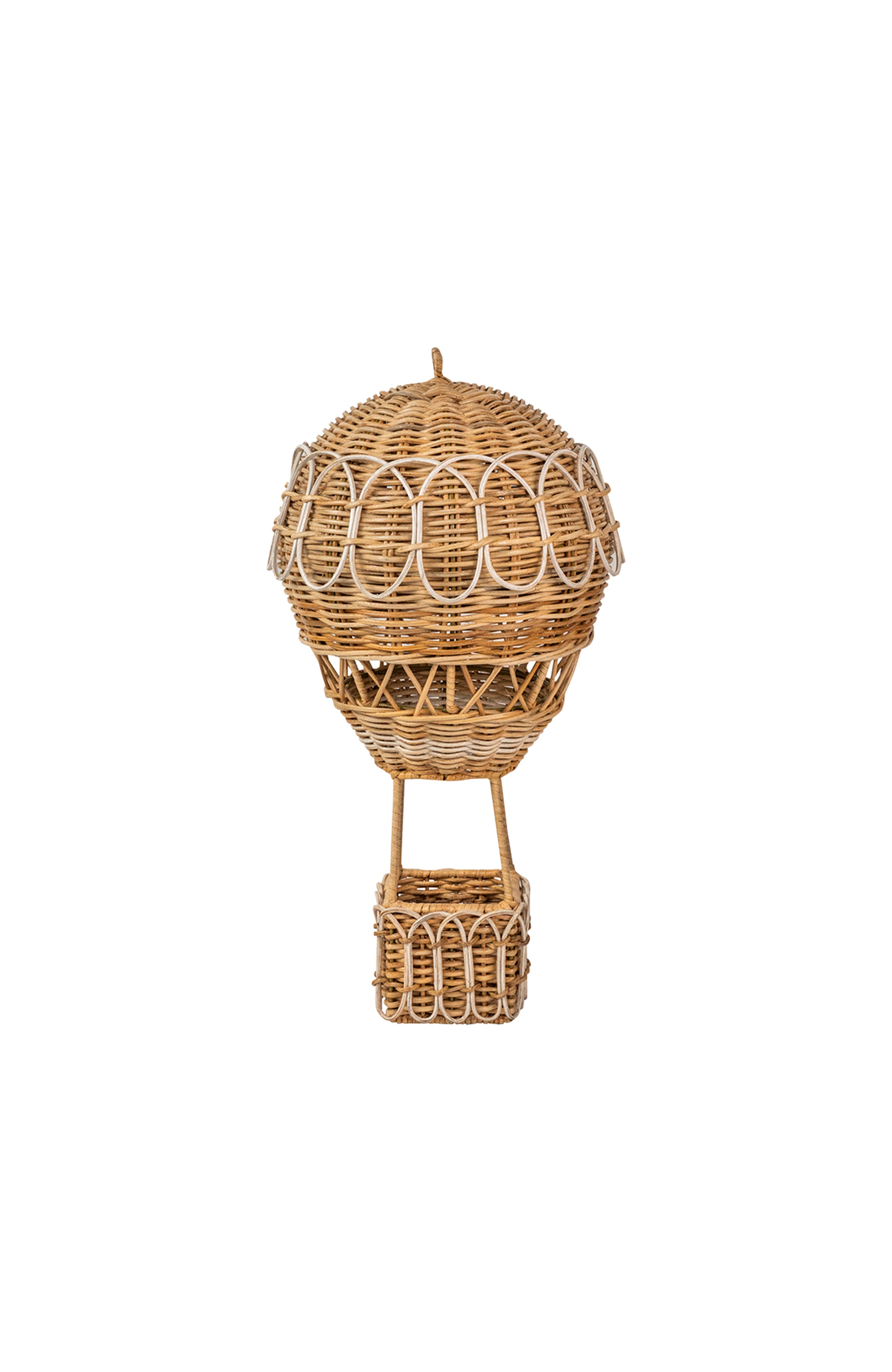 Provence Rattan Whitewash Medium Hot Air Balloon