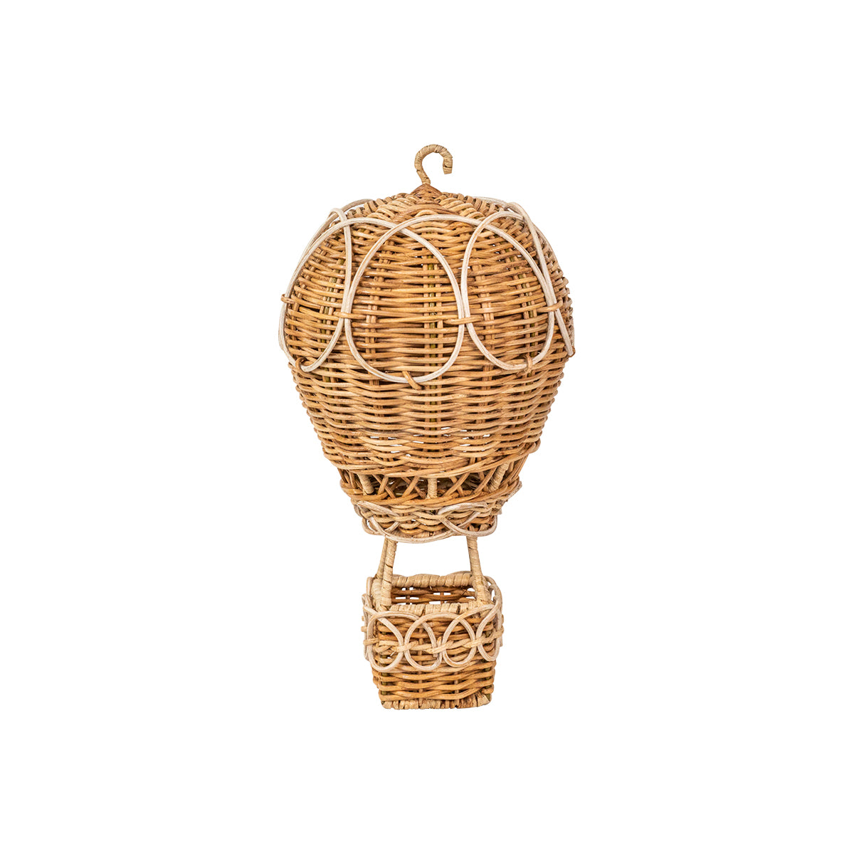 Provence Rattan Whitewash Small Hot Air Balloon