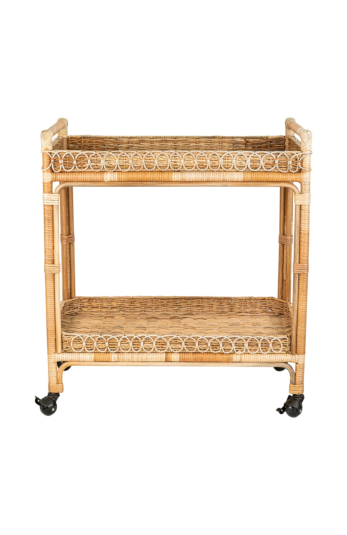 Provence Rattan Whitewash Bar Cart