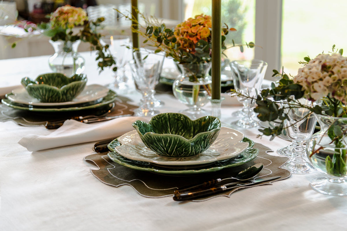 Classic Hemstitch Linen Tablecloth, White