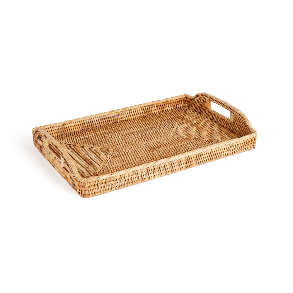 Luxury Classic Handwoven Rattan Wicker Breakfast trays  natural 