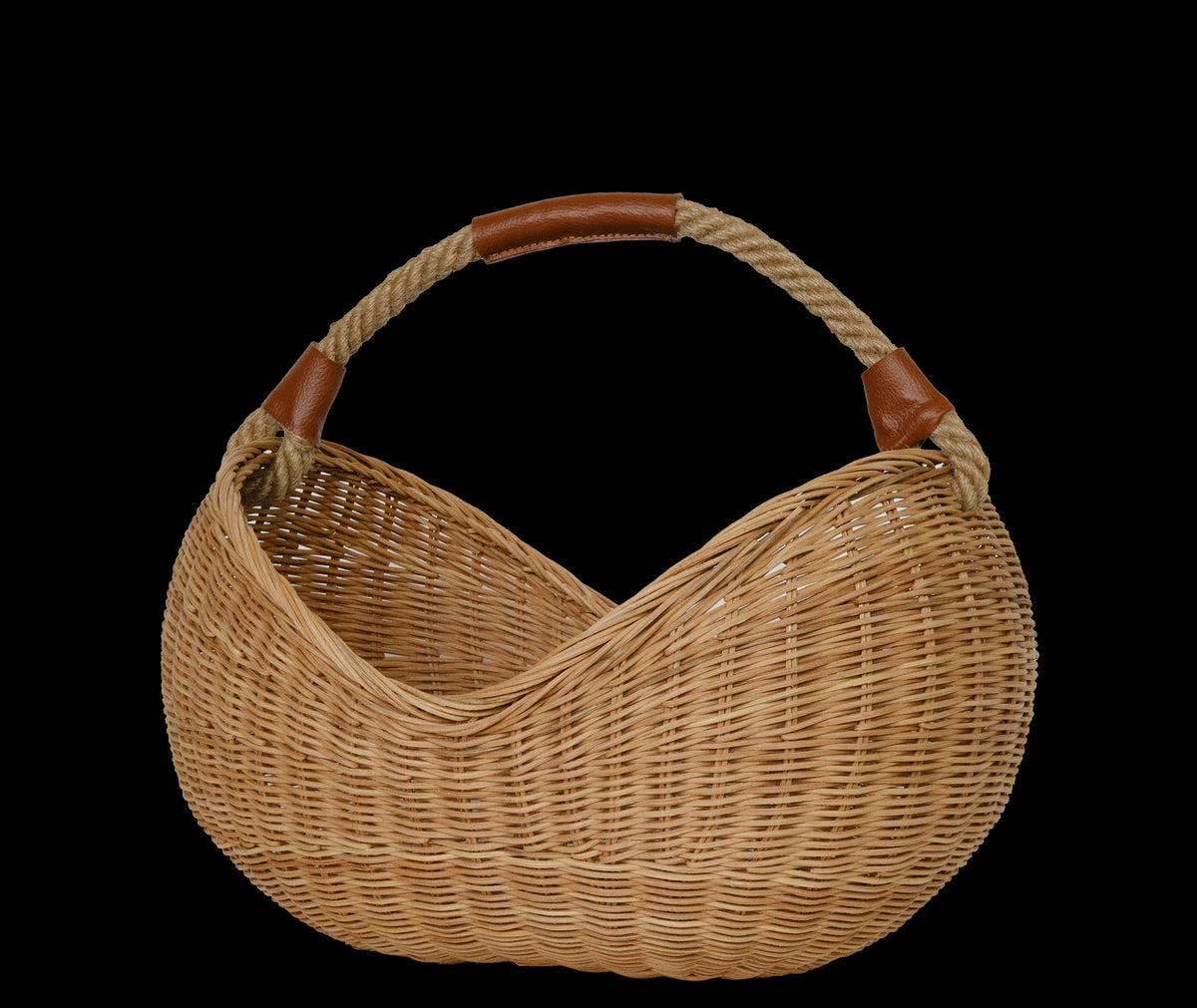 Rattan Half Moon Basket