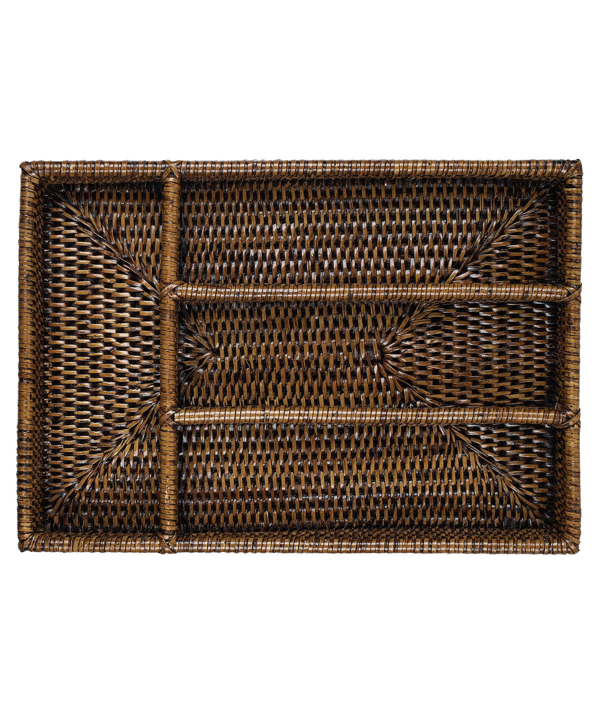 Rattan Cutlery Tray in Brown