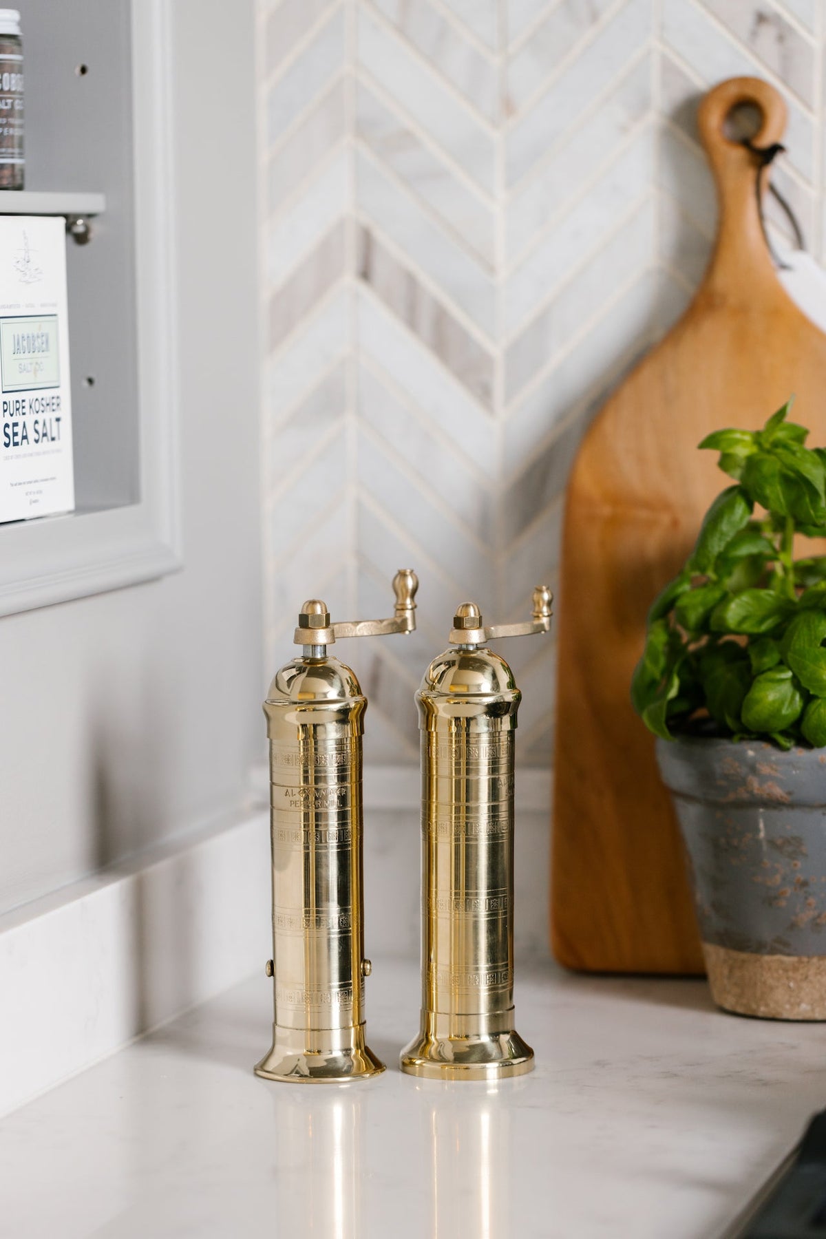 Rebecca Udall Brass Salt and Pepper Mill Set