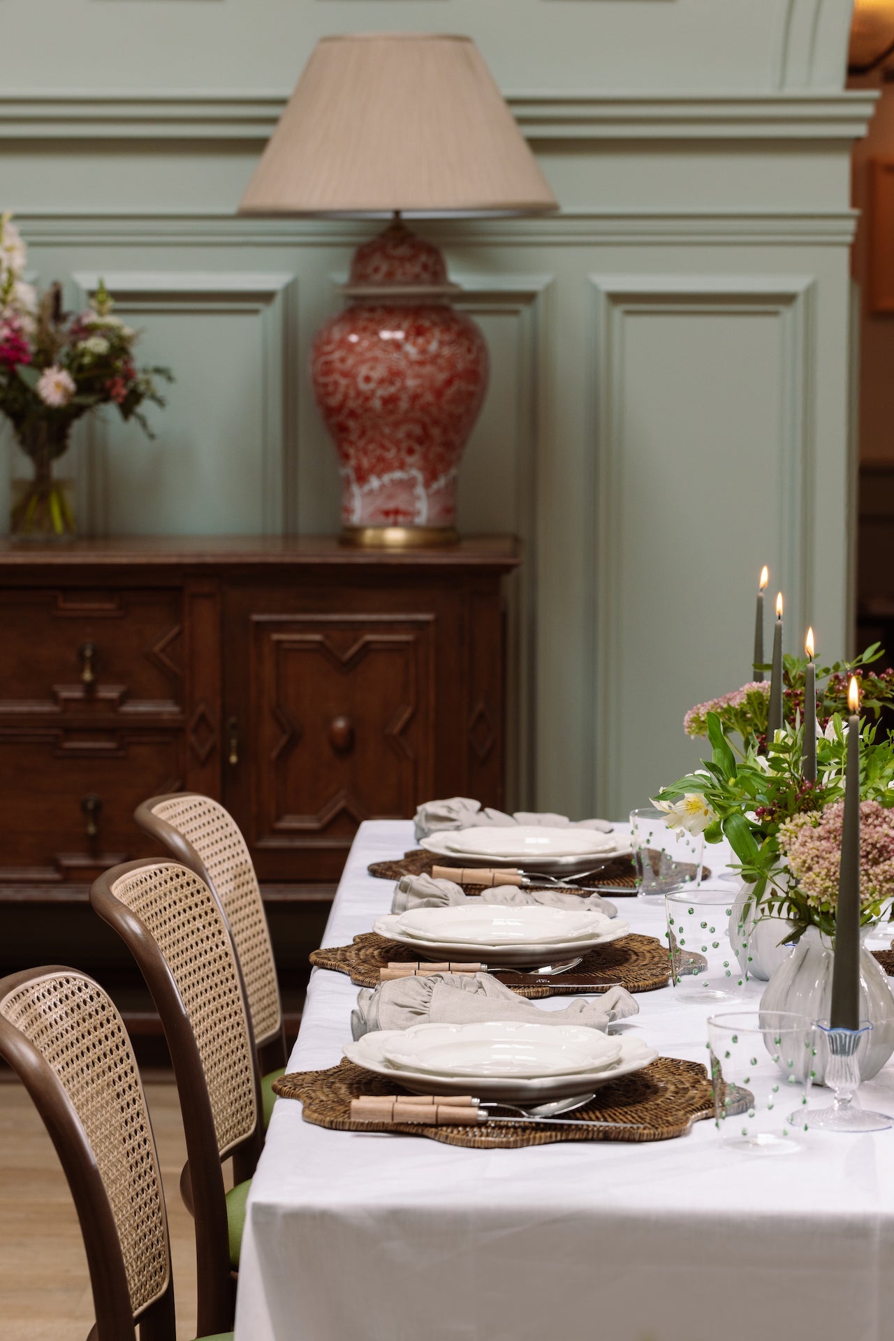 Classic Mitred Linen Tablecloth, White