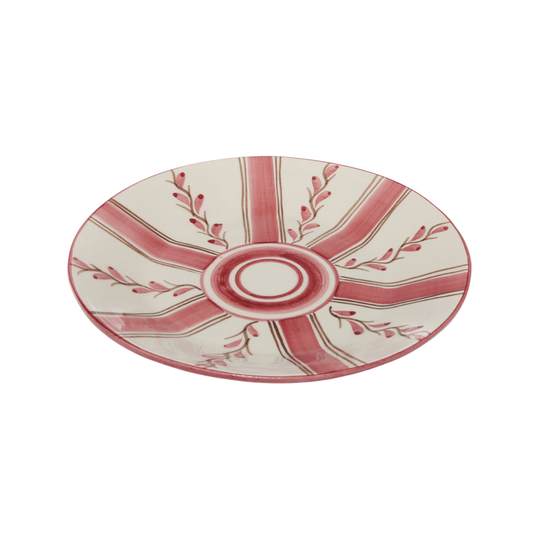 Rose Stripe Dessert Plate