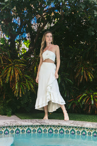 Golestan Ruffle Skirt - Ivory Bottoms - Skirts Rosewater House 