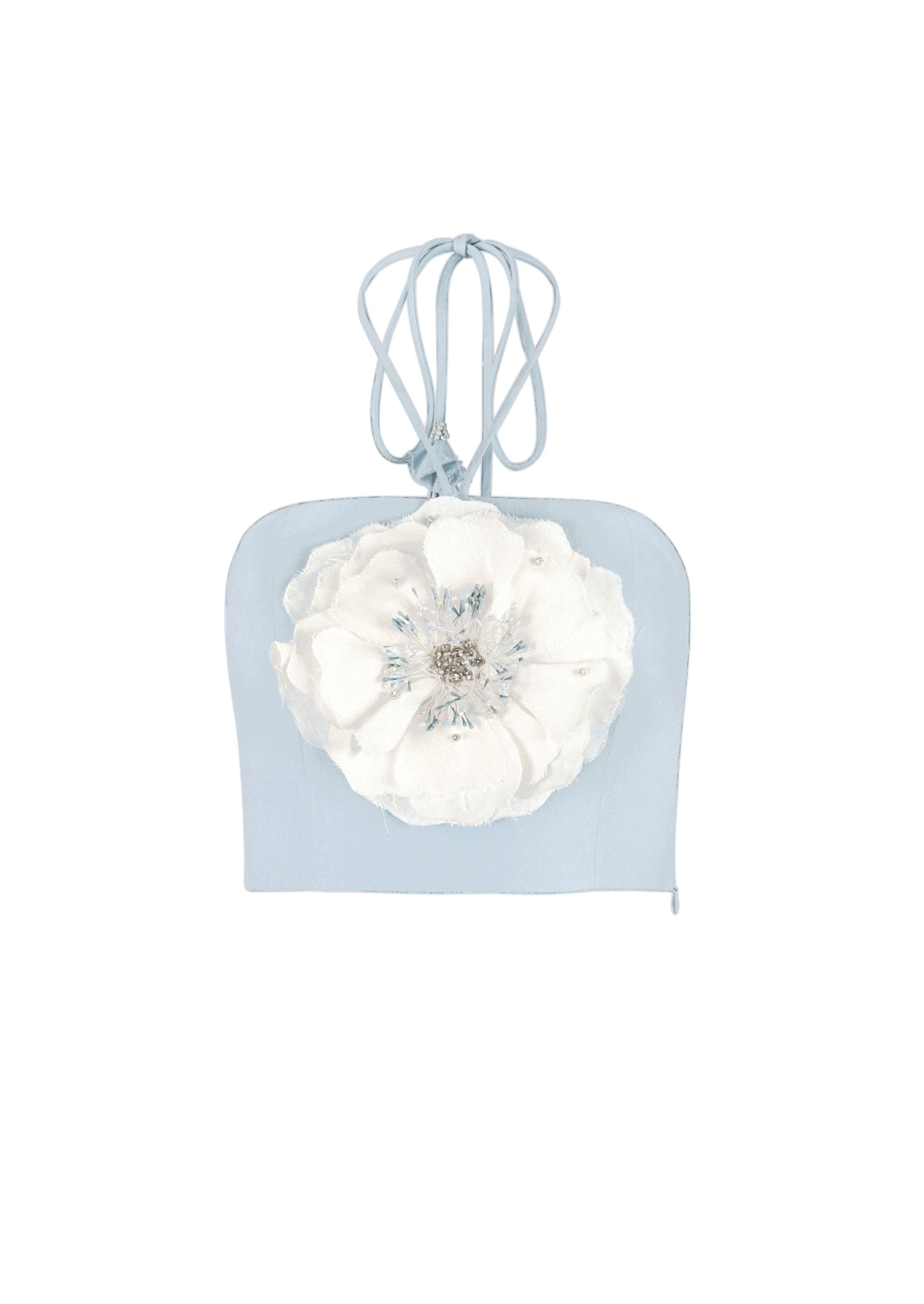 Gol Bustier Top - Blue & White Bottoms - Skirts Rosewater House 