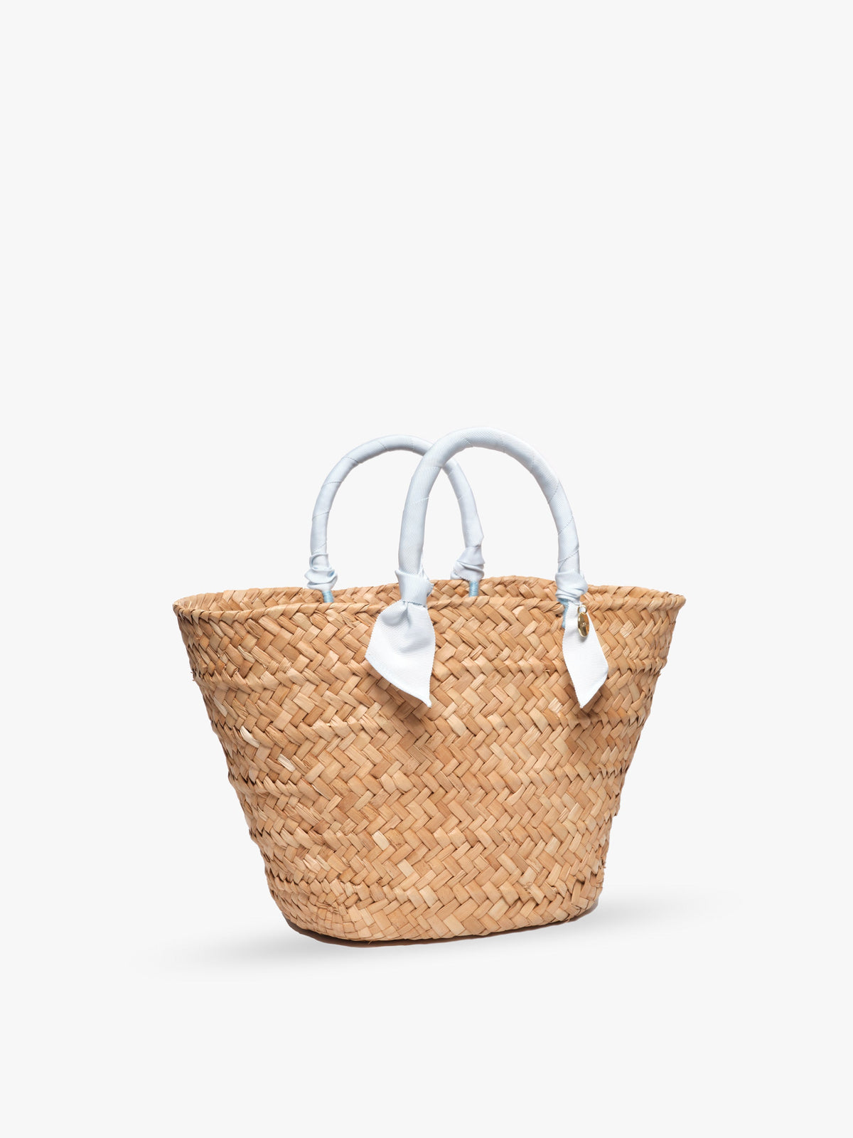 Rosie Woven Straw Ribbon-Handle Tote