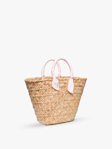 Rosie Woven Straw Ribbon-Handle Tote