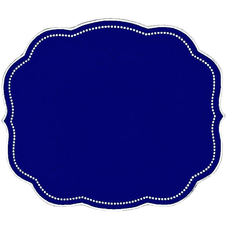 Royal Blue placemat with white embroidery