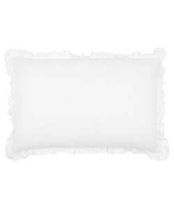 Rebecca Udall Luxury linen ruffle rectangular cushion cover, white