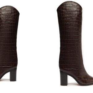 Maryana Block Boot in Dark Chocolate