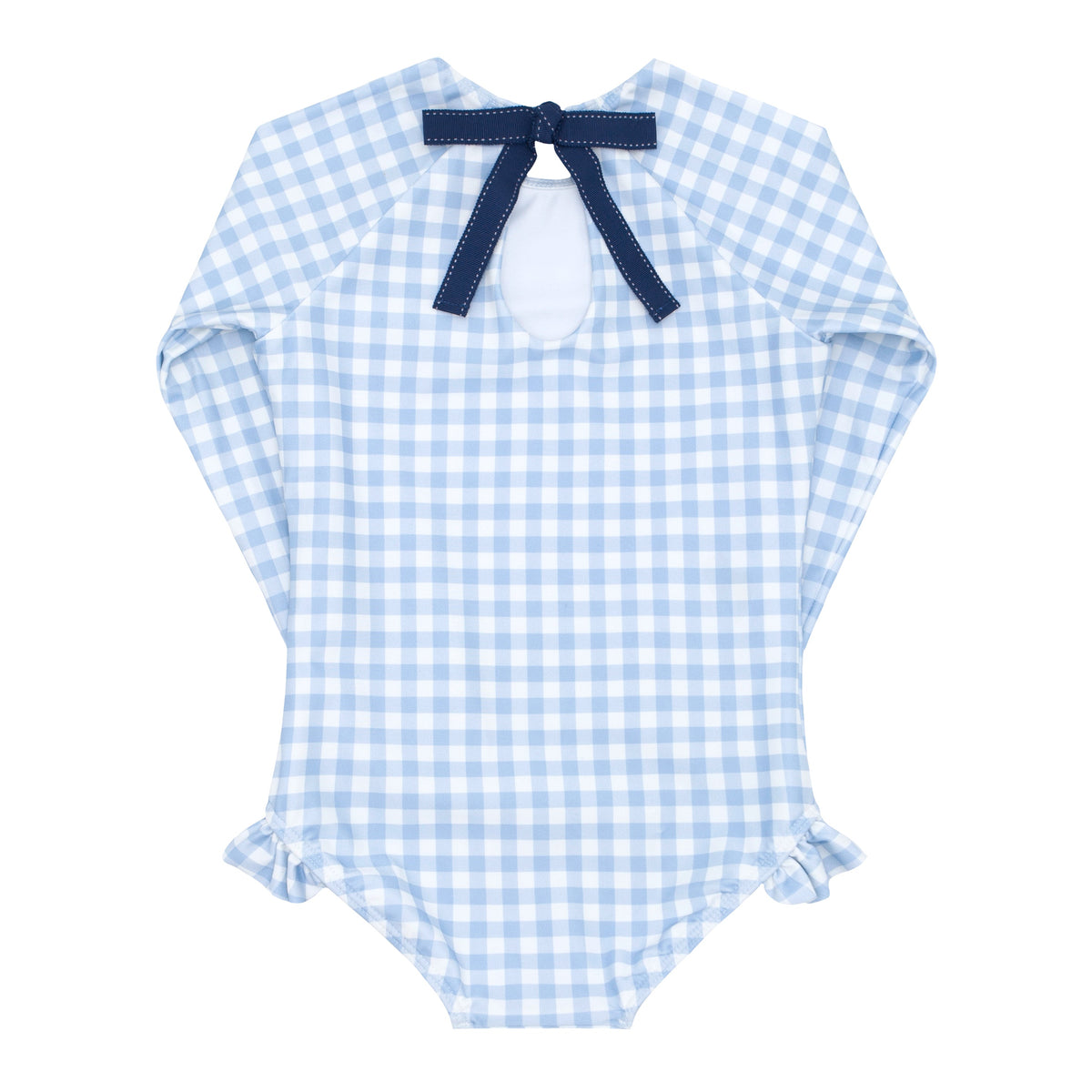 Girl's Oasis Blue Gingham Rashguard One Piece