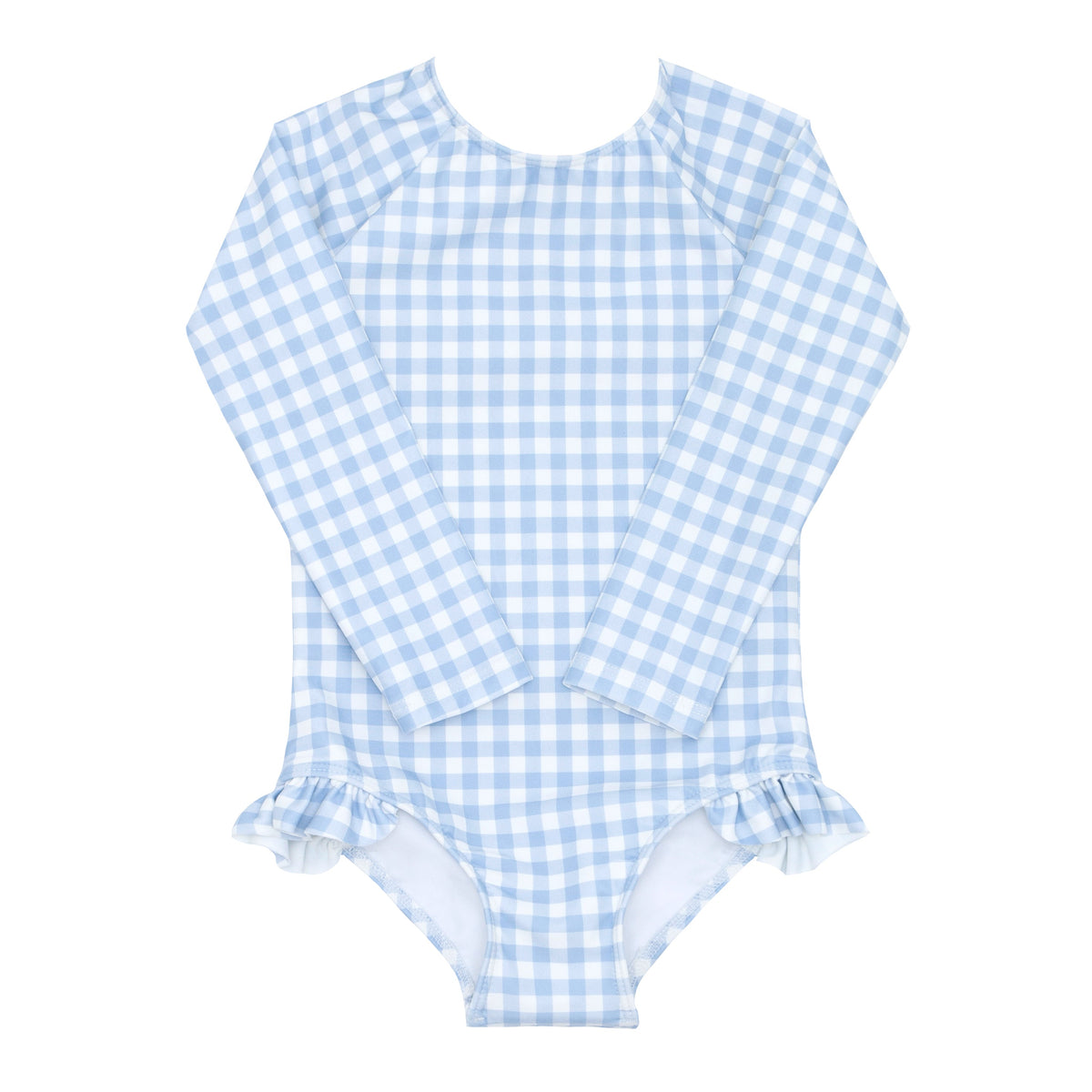 Girl's Oasis Blue Gingham Rashguard One Piece