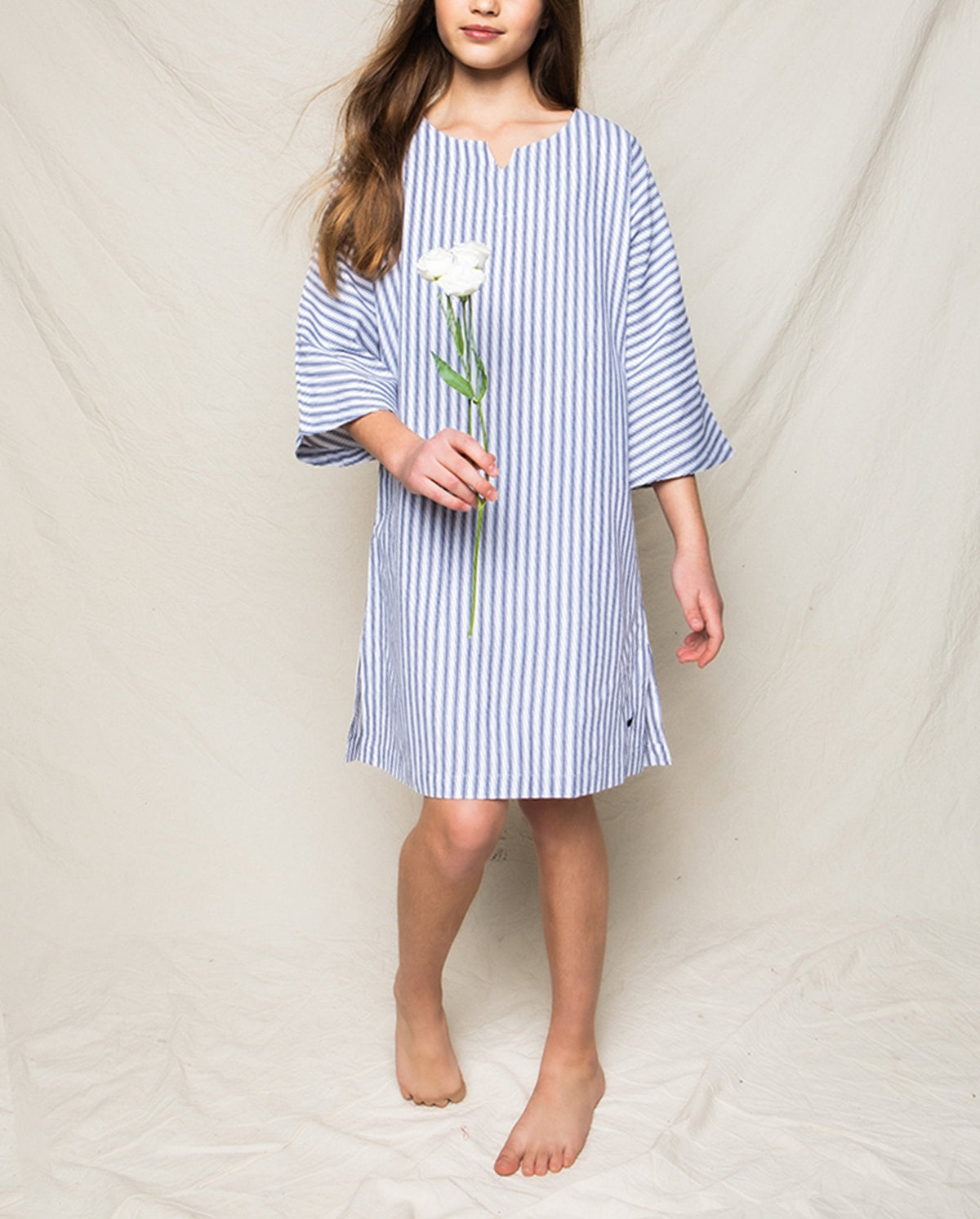 Navy French Ticking Caftan