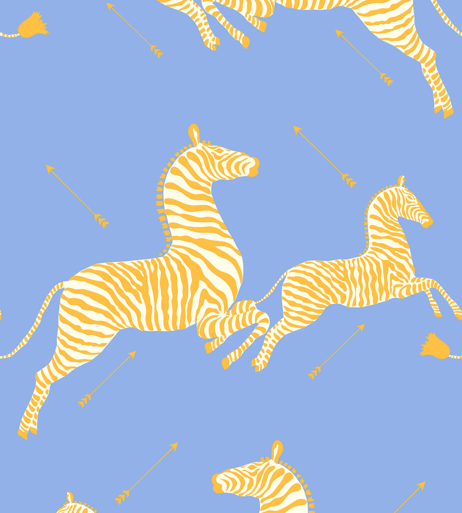 Zebras Wallpaper in Periwinkle