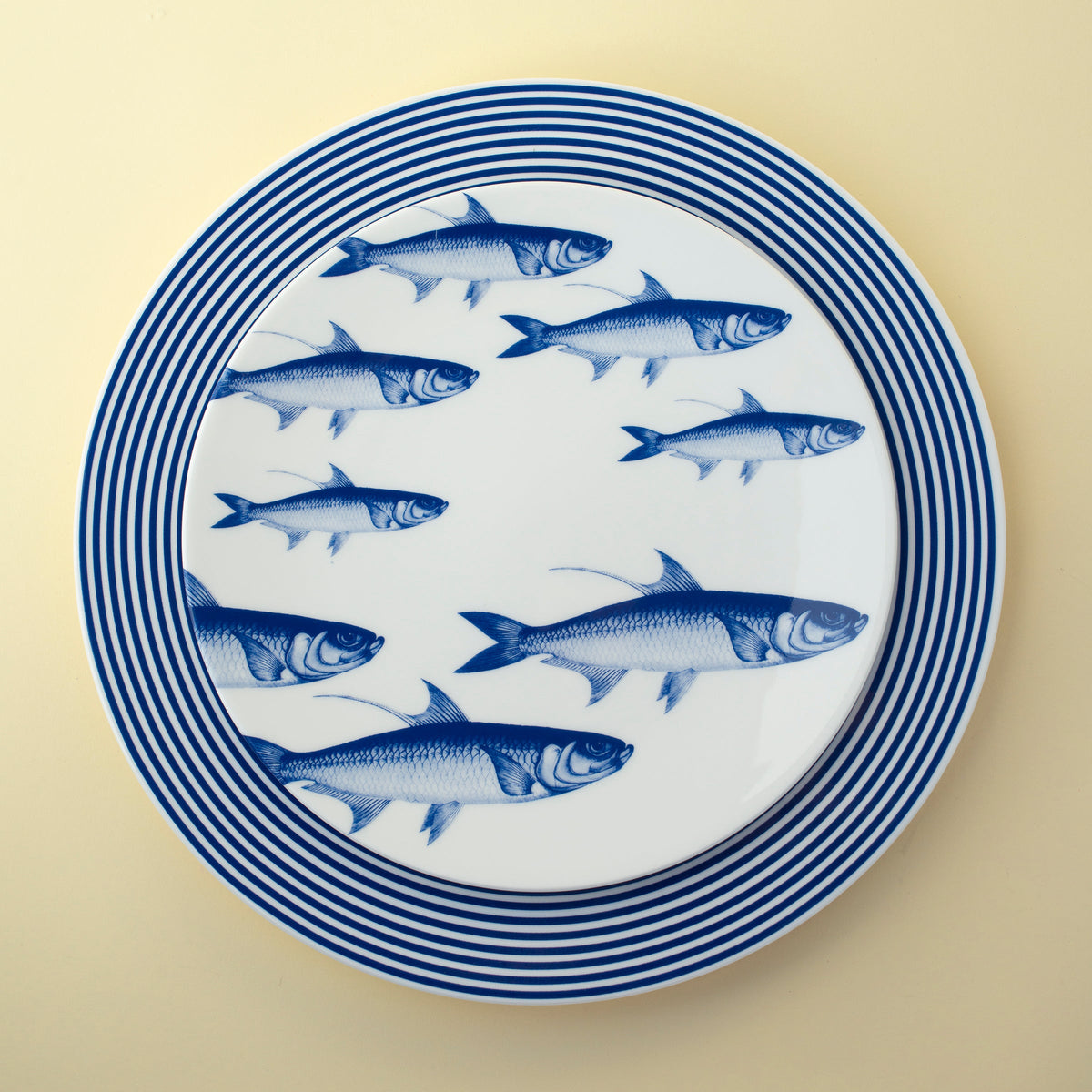 School of Fish Blue Coupe Salad Plate - Caskata