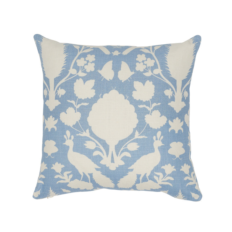 Chenonceau 18" Pillow in Sky & White