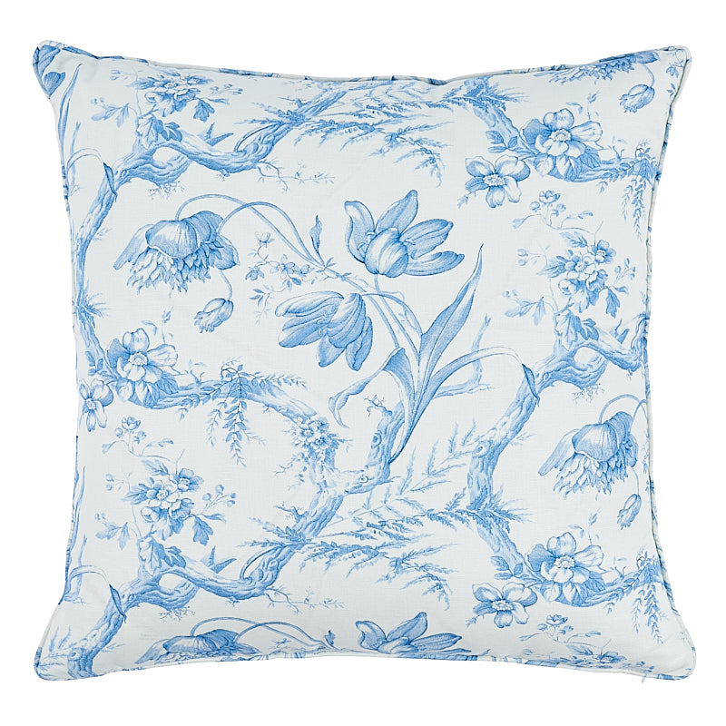 Toile de Fleurs 22" Pillow in Delft